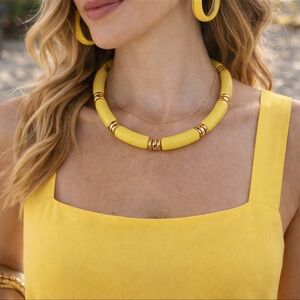 Vintage NAPIER Yellow Choker Necklace